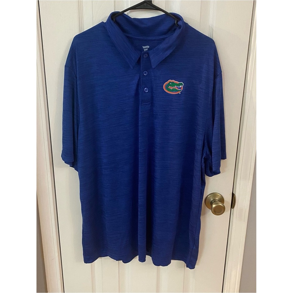 Fanatics Florida Gators Polo Shirt Mens 2XL Blue Space Dye Short Sleeve NCAA